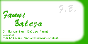 fanni balczo business card